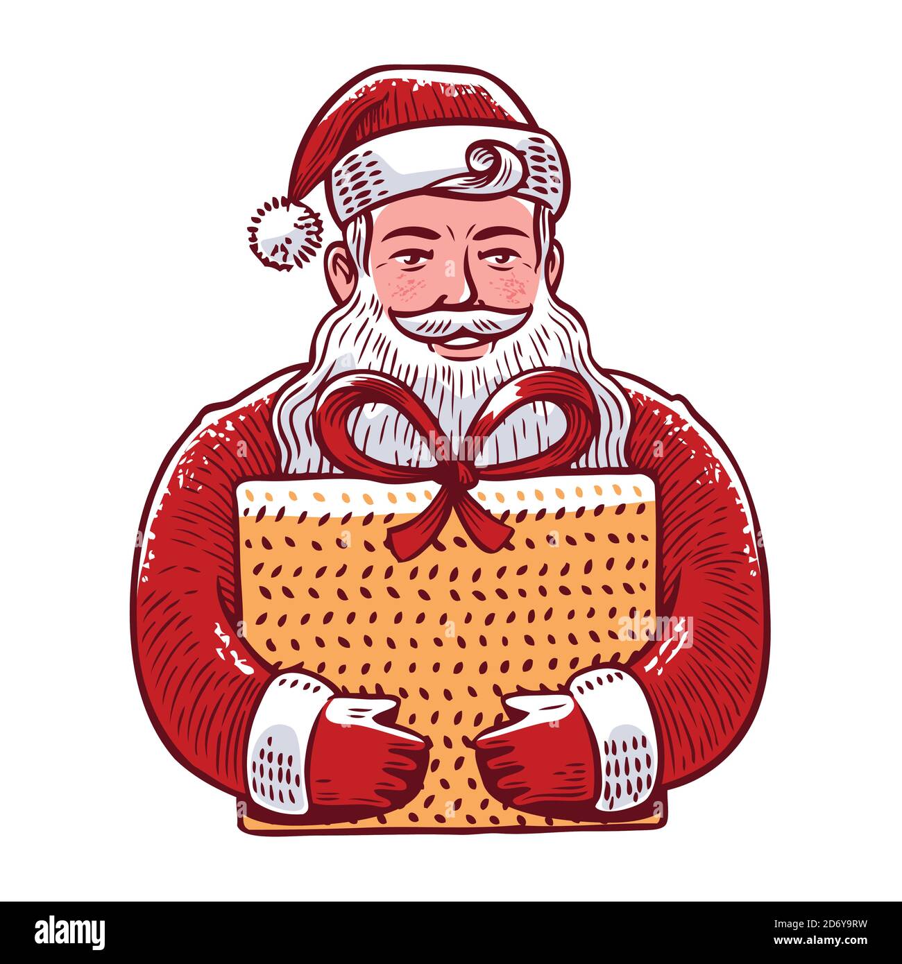 Weihnachtsmann mit Geschenk. Vektorgrafik Weihnachten Stock Vektor