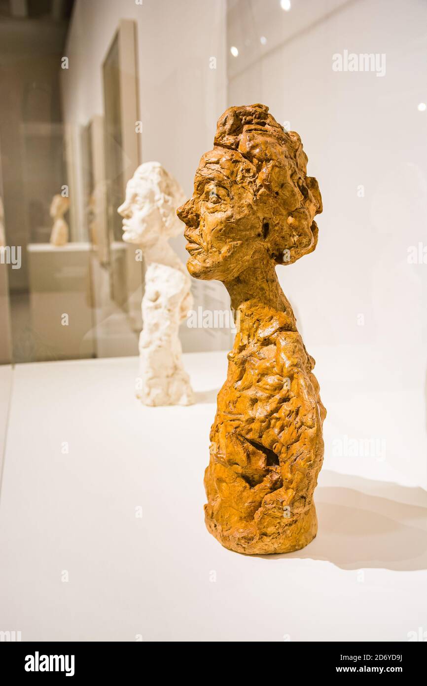 Prag, Tschechische republik - 20. November 2019. Ausstellung der Kunst von Alberto Giacometti in der Nationalgalerie Stockfoto