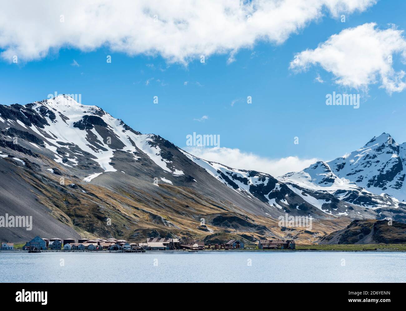 Ruins of Stromness Whaling Station in South Georgia Antarktis, Subantarctica, South Georgia, Oktober Stockfoto