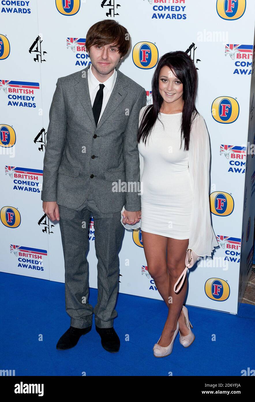 James Buckley und Clair Meek bei der Ankunft bei den British Comedy Awards in der indigO2 Arena in London. Stockfoto