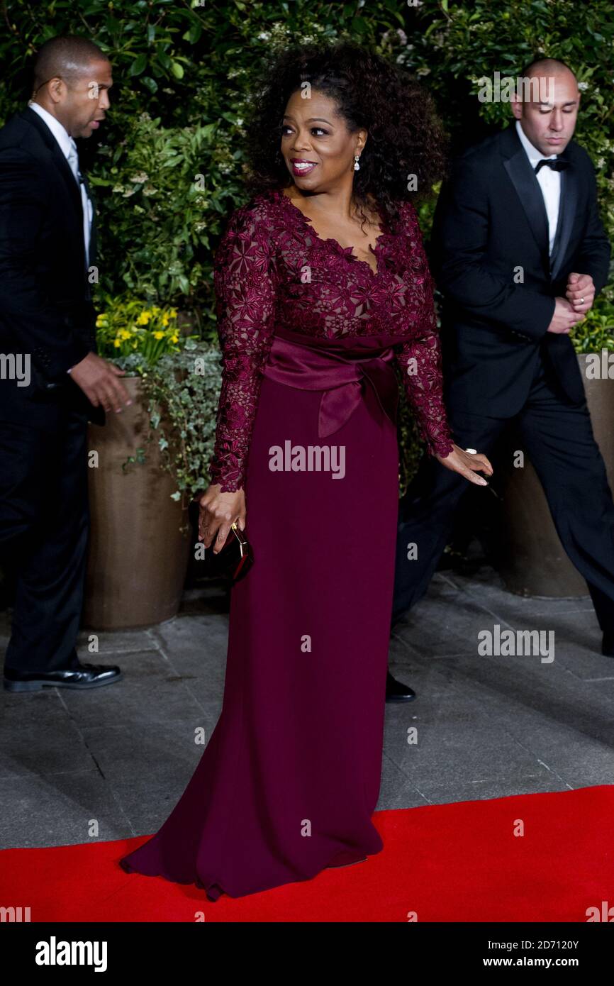 Oprah Winfrey bei der Ankunft bei der EE British Academy Film Awards After Party, die im Grosvenor Hotel im Londoner Zentrum stattfand Stockfoto