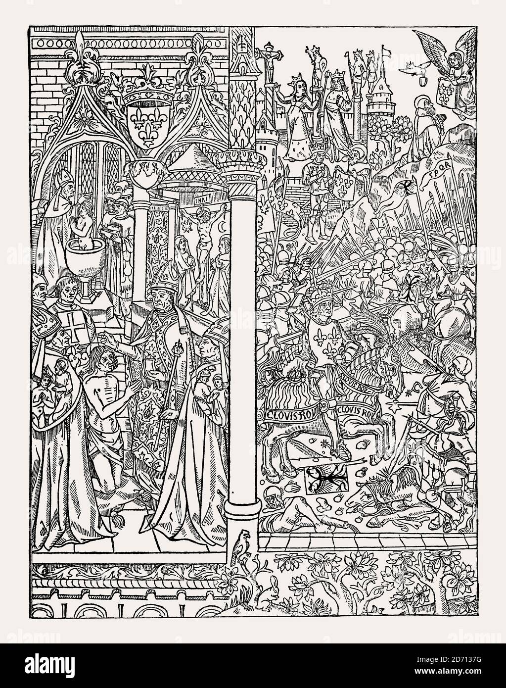 La Mer des Histoires, Antoine Verard, 1486, Faksimile des 19. Jahrhunderts Stockfoto