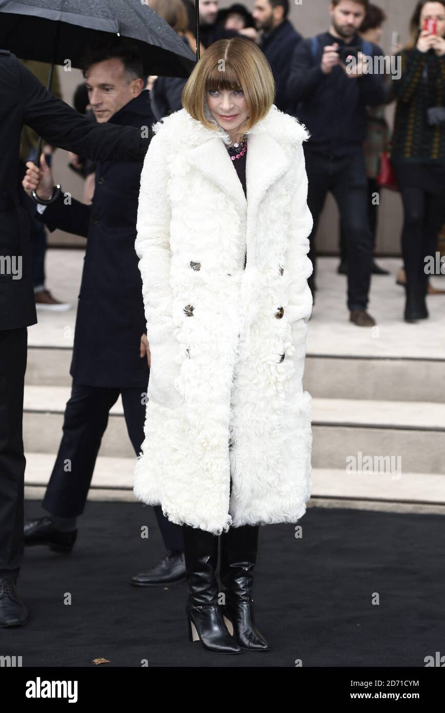 Anna Wintor, Redakteurin der Vogue, nimmt an der Burberry Prorsum Menswear Herbst Winter 2015 Fashion Show Teil, die Kensington Gardens, Kensington Gore, London, abgehalten hat Stockfoto