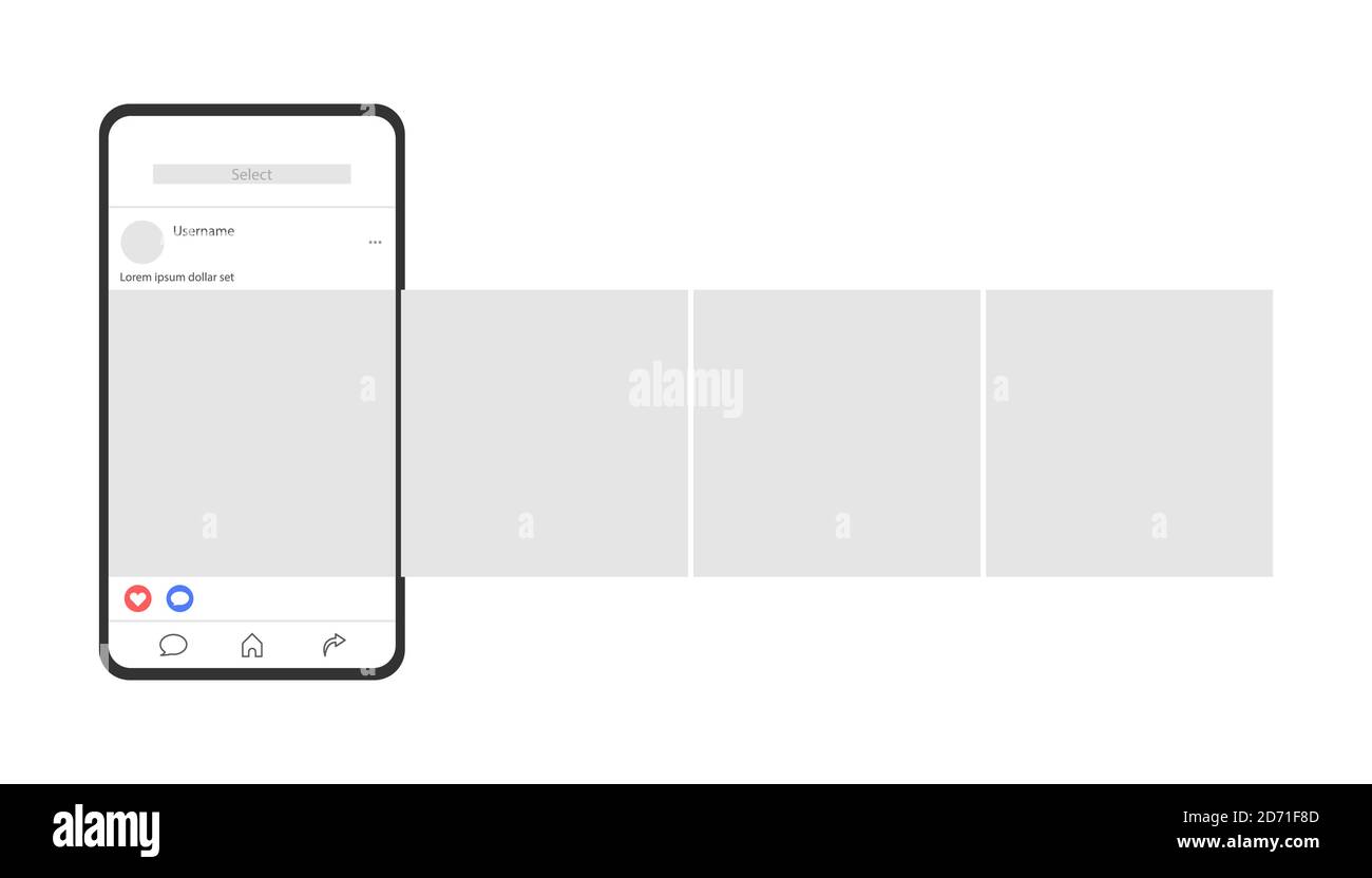 Vorlage für die mobile App für soziale Medien. Carousel Post. Minimalistisches Design. Stock Vektor