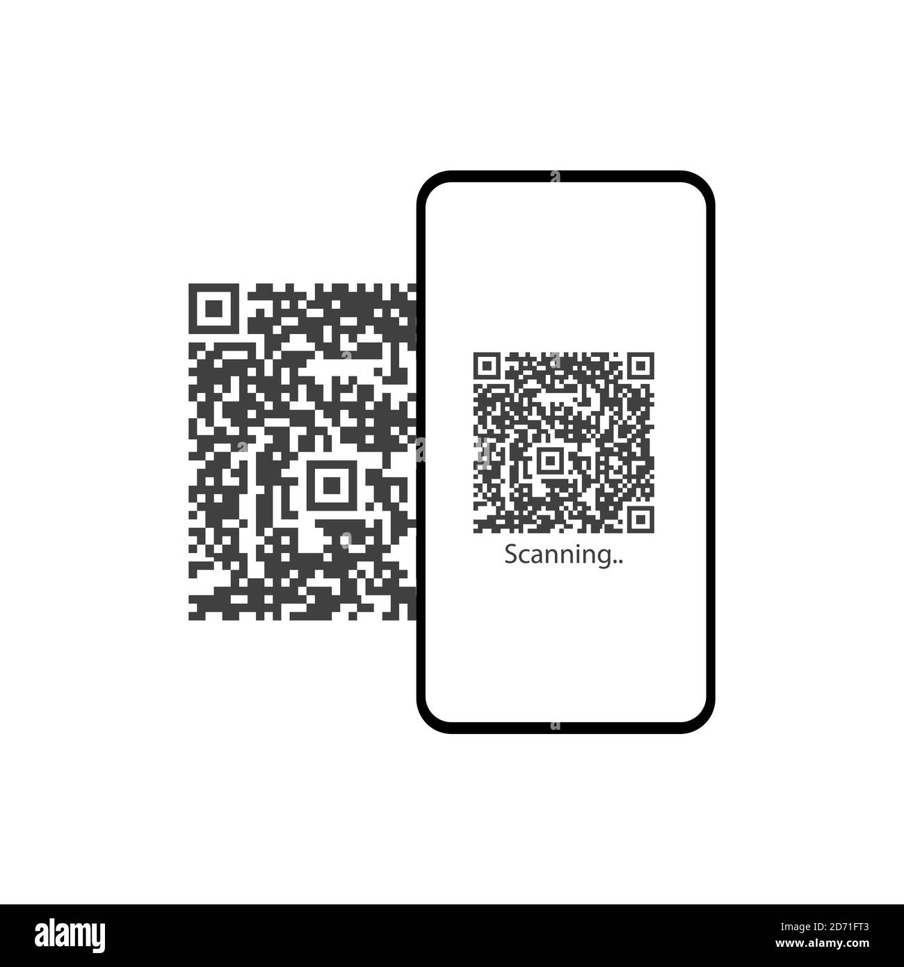 QR-Code-Scanner - Liniendesign einzelnes isoliertes Symbol Stock Vektor