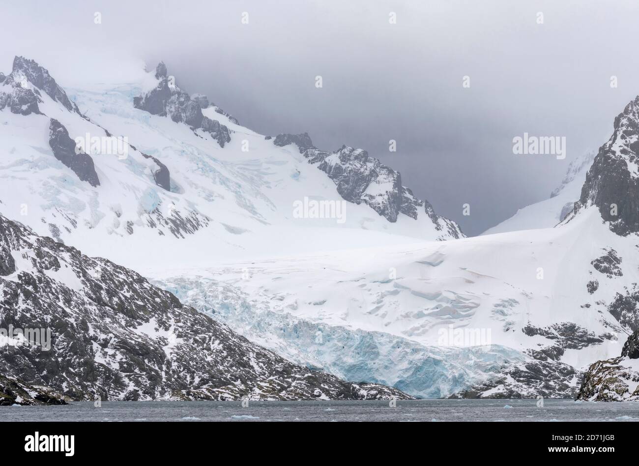 Drygalski Fjord am südlichen Ende von Südgeorgien. Antarktis, Subantarctica, Südgeorgien, Oktober Stockfoto