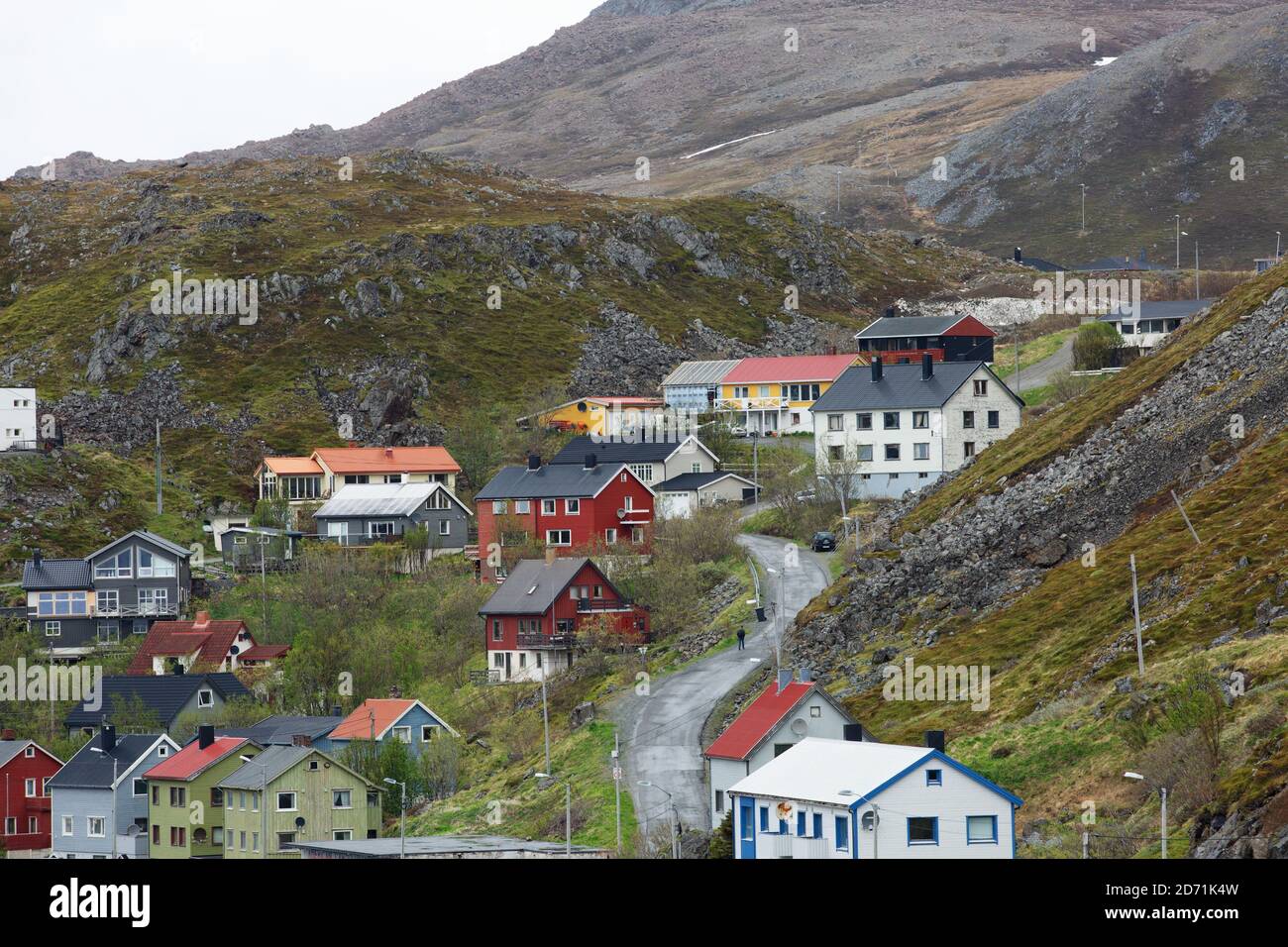 HONNINGSWAG, NORWEGEN - 21. JUNI 2017: Kultur und Leben in der nördlichsten Stadt Honningswag in Norwegen. Stockfoto