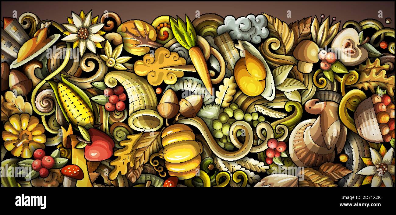 Thanksgiving Tag Doodle Illustration Stock Vektor