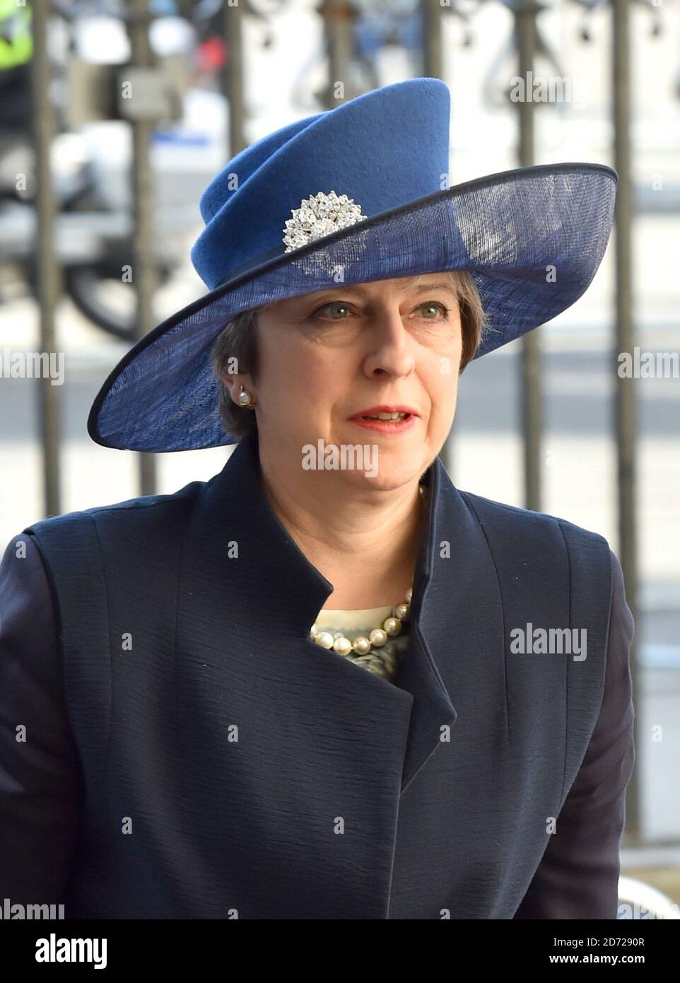 Die britische Premierministerin Theresa May nimmt am Commonwealth Day-Gottesdienst in Westminster Abbey, London, Teil. Bilddatum: Montag, 13. März 2017. Bildnachweis sollte lauten: Matt Crossick/ EMPICS Entertainment. Stockfoto