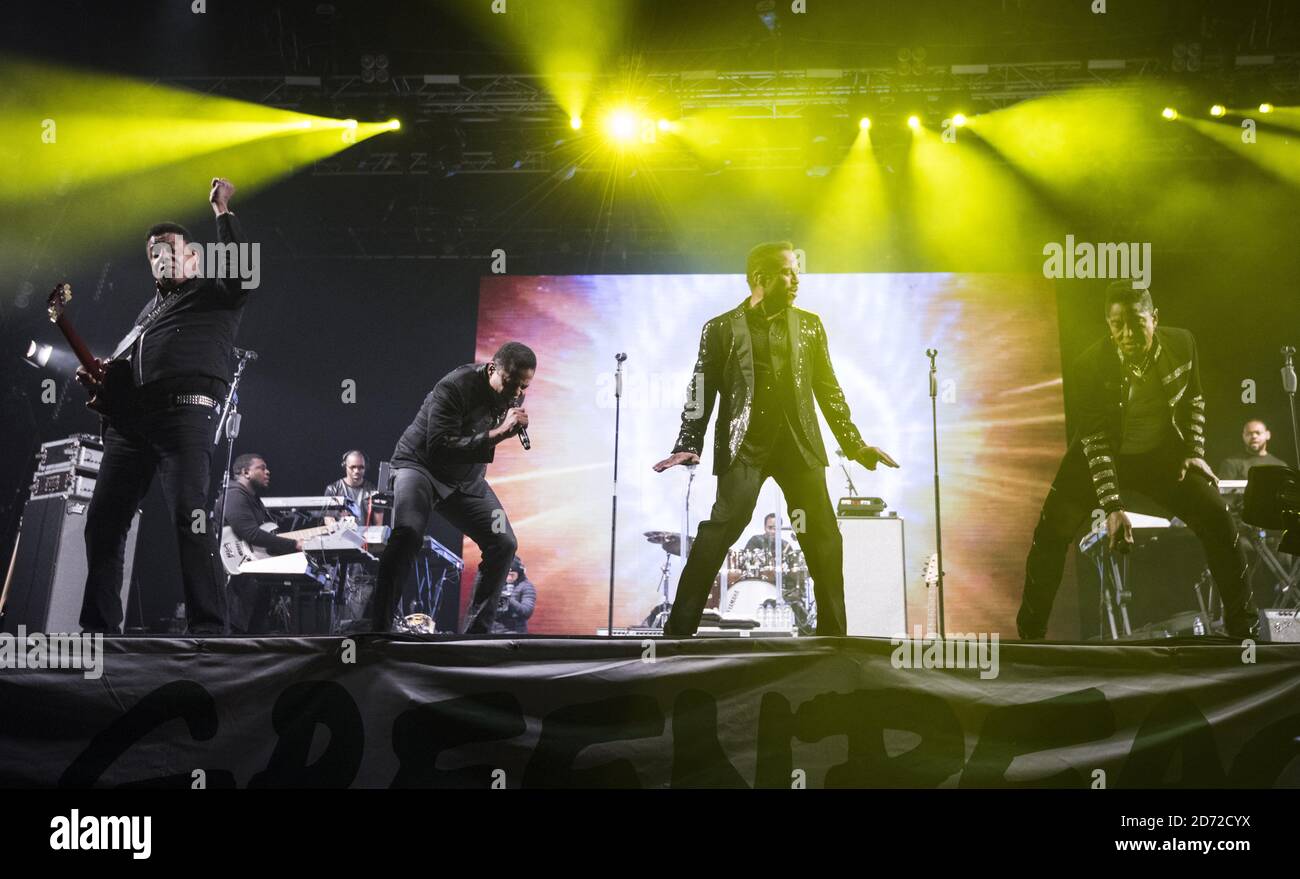 Die Jacksons beim Glastonbury Festival auf der Worthy Farm in Pilton, Somerset. Bilddatum: Samstag, 24. Juni 2017. Bildnachweis sollte lauten: Matt Crossick/ EMPICS Entertainment. Stockfoto