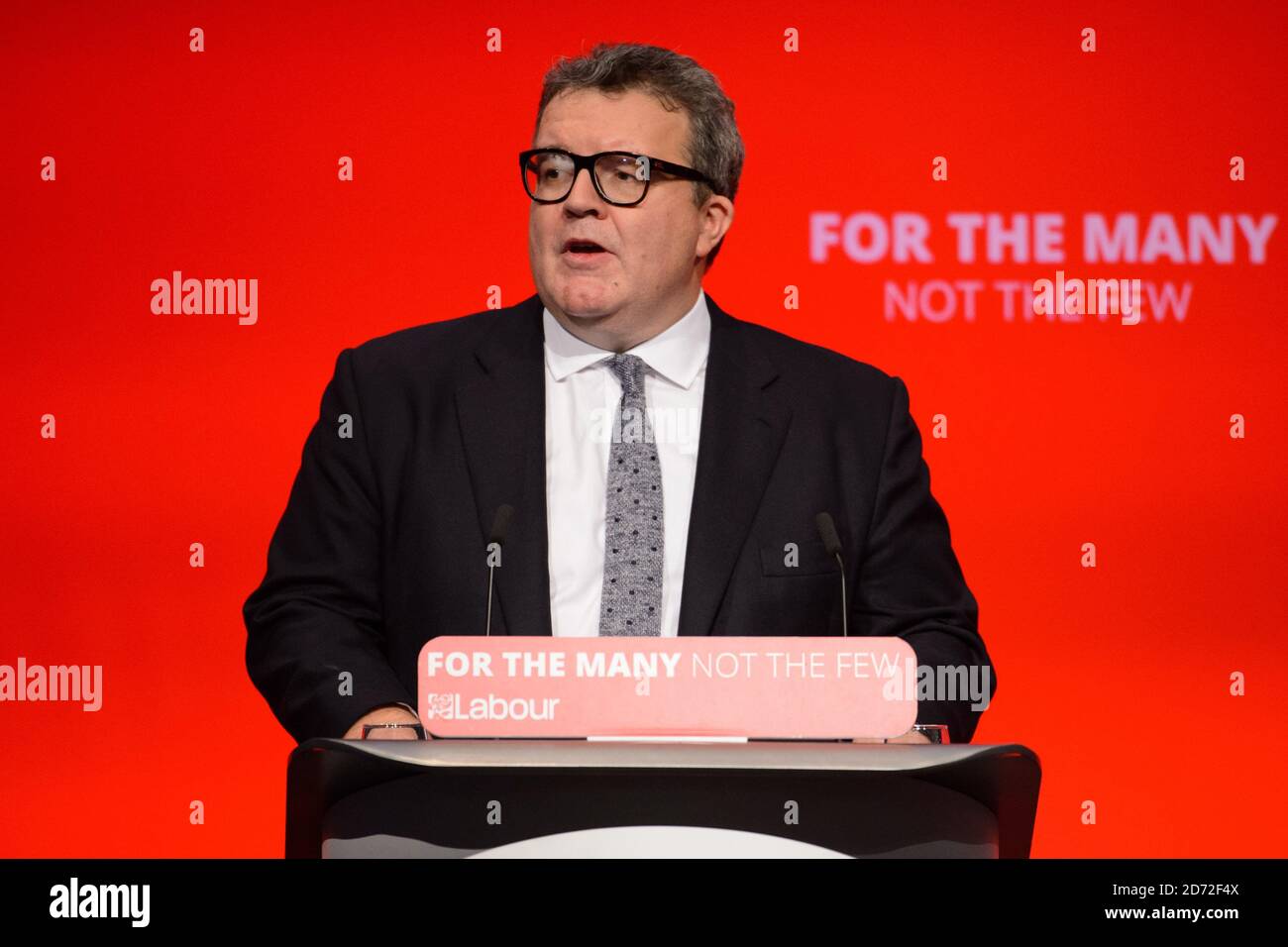 Der stellvertretende Führer Tom Watson spricht während der Labour Party Konferenz in Brighton. Bilddatum: Dienstag, 26. September 2017. Bildnachweis sollte lauten: Matt Crossick/ EMPICS Entertainment. Stockfoto