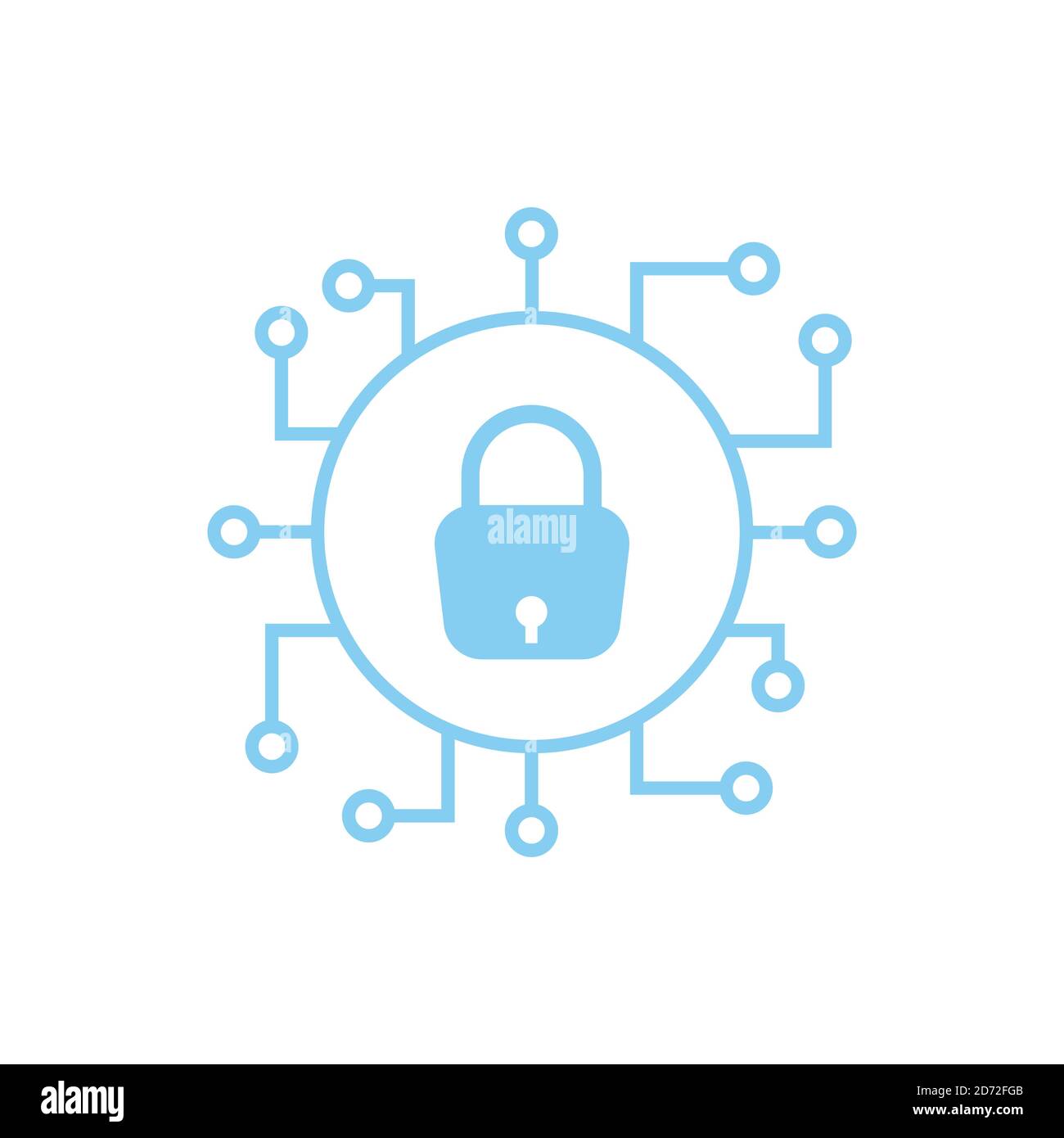 Cyber protection Vektor. Symbol für Cloud Computing Line. Stock Vektor