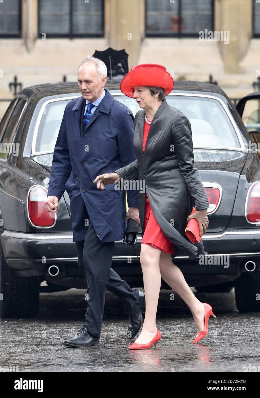 Premierministerin Theresa May (rechts) beim Commonwealth Service in Westminster Abbey, London. Bildnachweis sollte lauten: Matt Crossick/EMPICS Entertainment Stockfoto