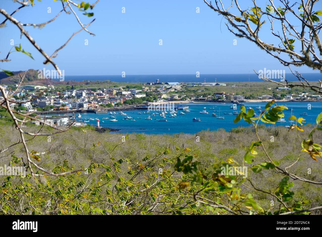 Ecuador Galapagos Inseln - San Cristobal Insel Landschaftsansicht zu Puerto Baquerizo Moreno Stockfoto