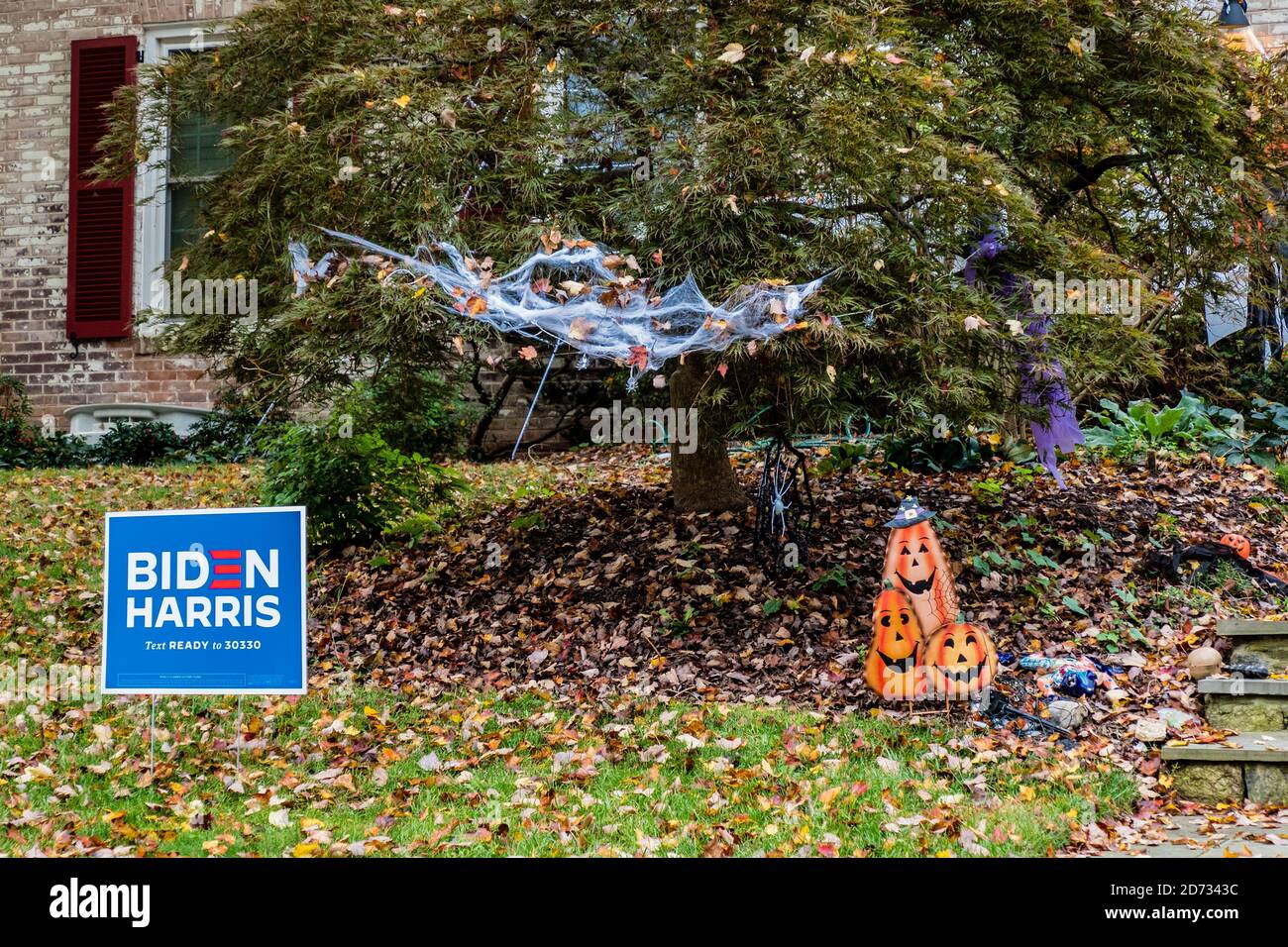 US 2020 Wahlplakat und Halloween Dekoration Stockfoto
