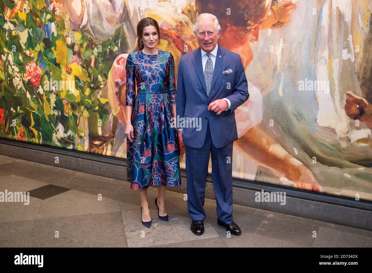 Königin Letizia von Spanien und der Prinz von Wales, der Sorolla: Spanish Master of Light, in der National Gallery in London besucht. Bilddatum: Mittwoch, 13. März 2019. Bildnachweis sollte lauten: Matt Crossick/Empics Stockfoto