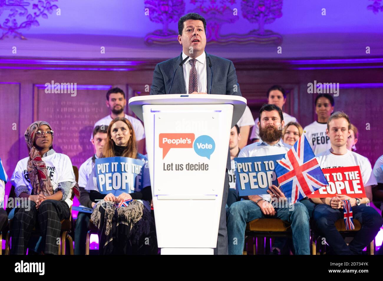 Der Premierminister von Gibraltar, Fabian Picardo, spricht bei einer Volksabstimmung-Kundgebung in der Assembly Hall, London. Bilddatum: Dienstag, 9. April 2019. Bildnachweis sollte lauten: Matt Crossick/Empics Stockfoto