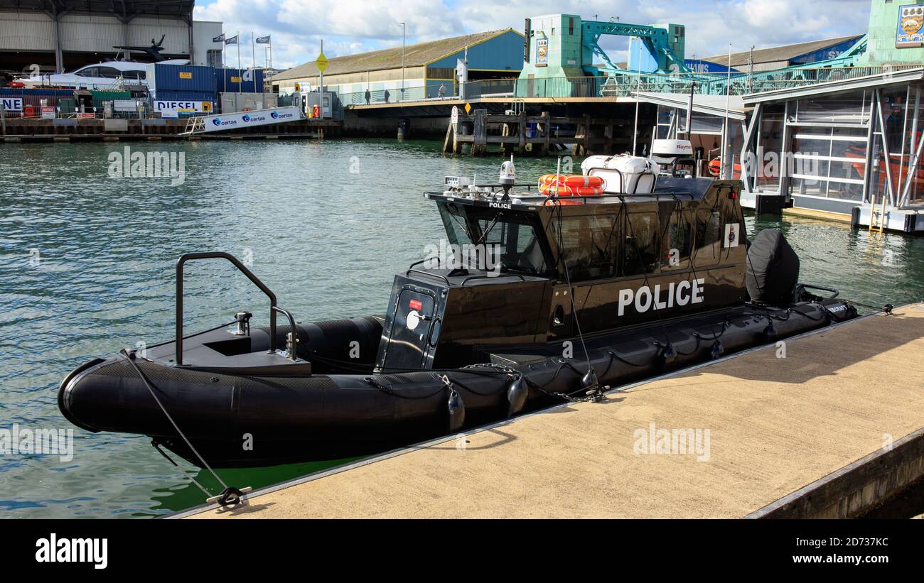 Dorset Police RIB, Dorset Police Marine Section, Poole, Dorset. Stockfoto