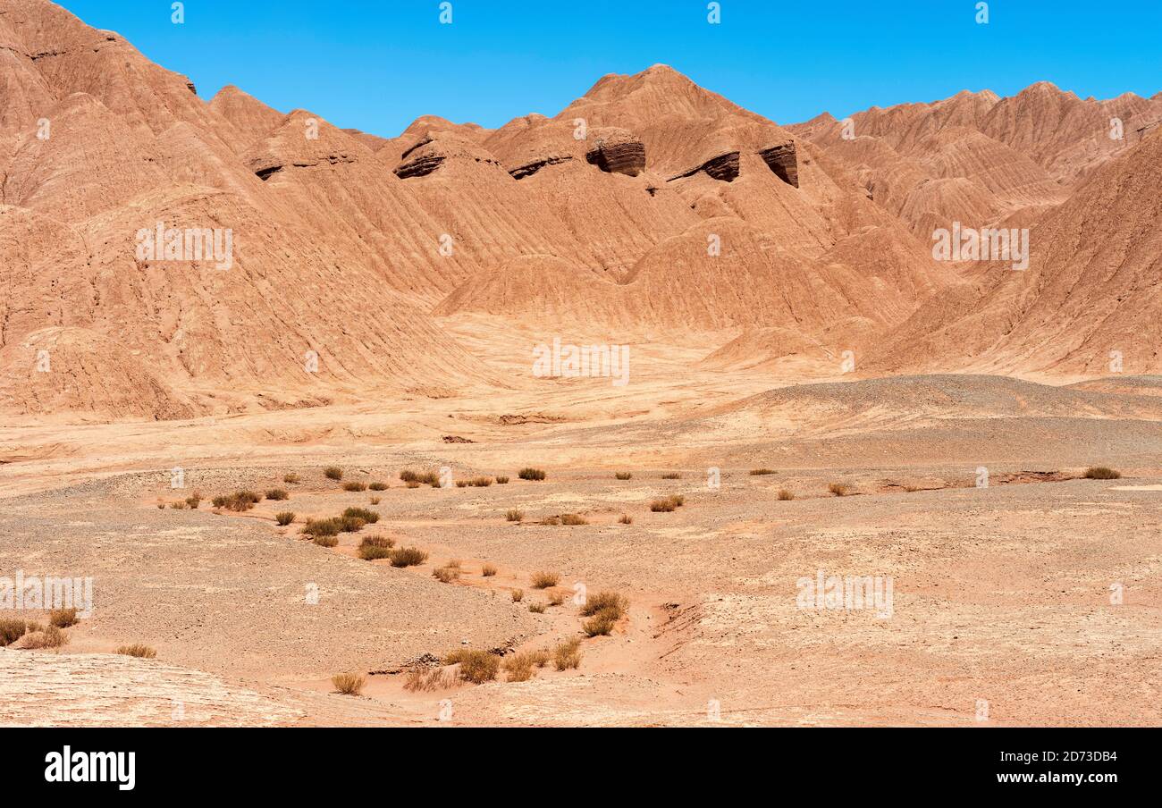 Der argentinische Altiplano entlang der Routa 27 zwischen Pocitos und Tolar Grande. Südamerika, Argentinien Stockfoto