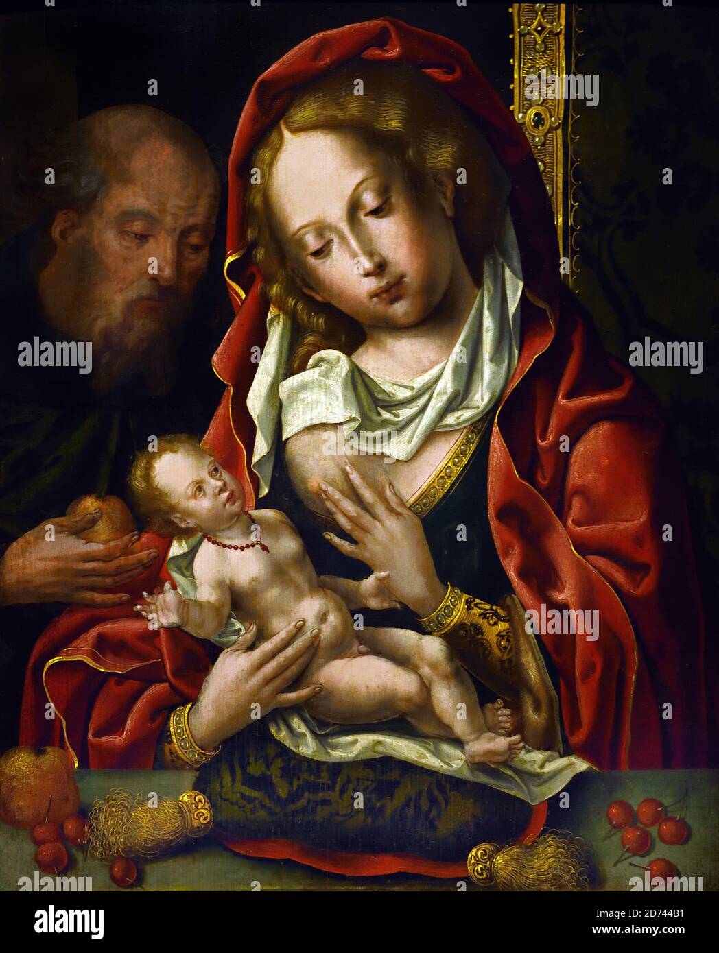 Die Heilige Familie 1525 von Pieter Coecke van Aelst (1502-1550), Bernaert van Orley Öl auf Eichenplatte, Brüssel, Belgien, Flämisch, Niederlande, Niederländisch, Stockfoto