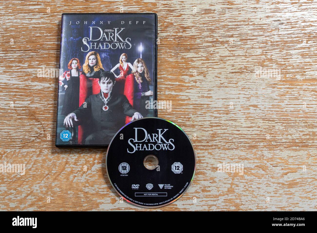 DVD-Veröffentlichung von Tim Burtons Vampir-Komödie Dark Shadows Stockfoto