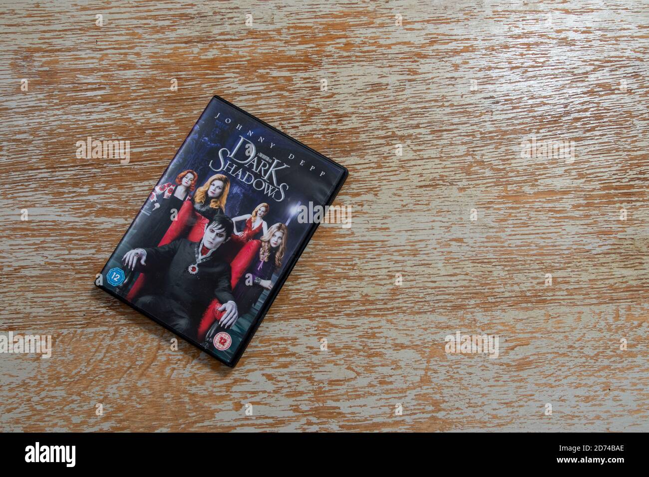 DVD-Veröffentlichung von Tim Burtons Vampir-Komödie Dark Shadows Stockfoto