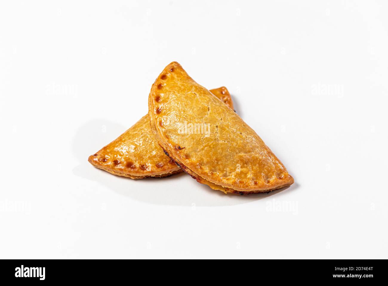 Argentinier Fleisch Empanadas isoliert auf einem weißen Hintergrund Stockfoto