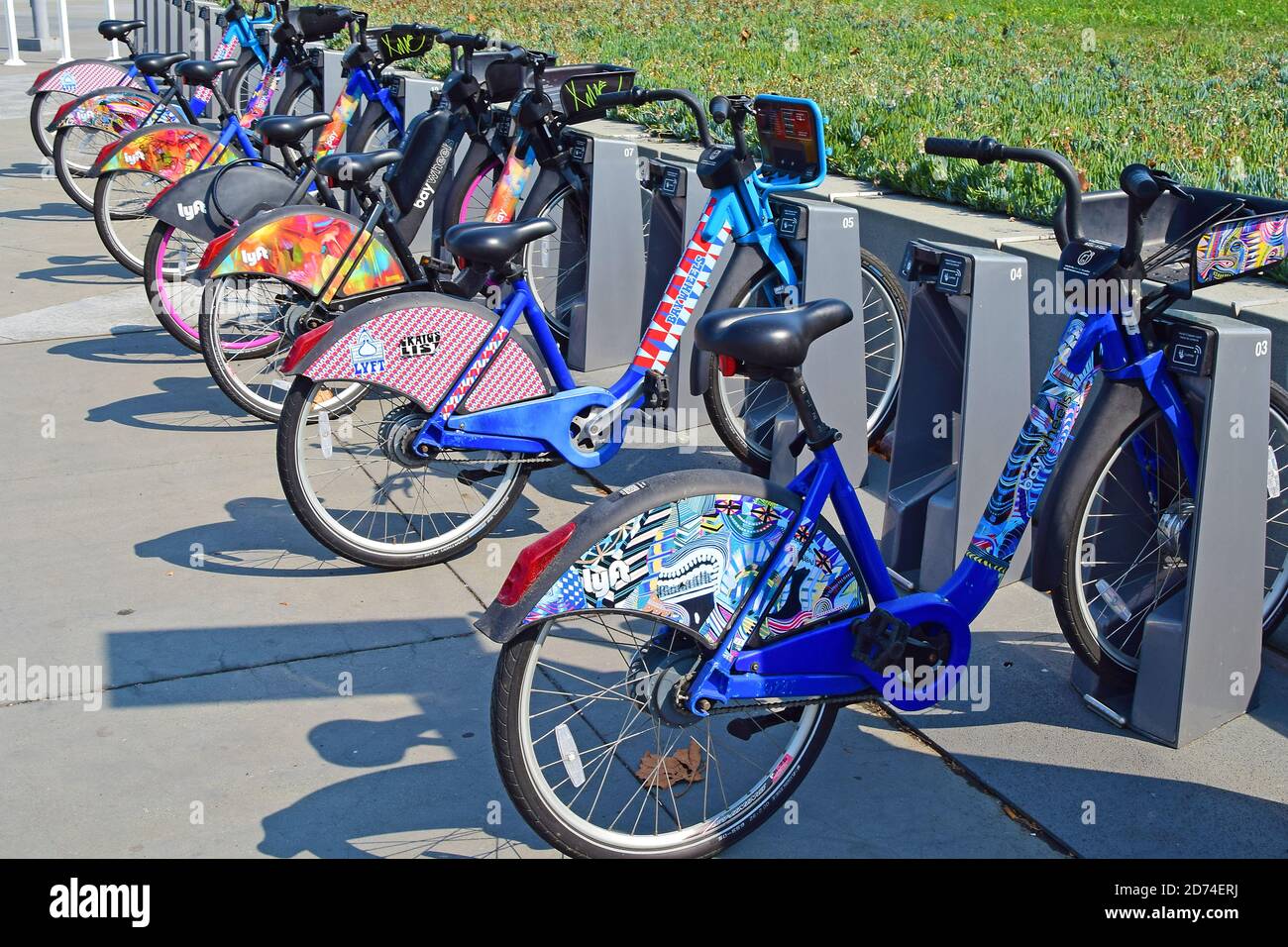 Fahrräder zu vermieten San Francisco Stockfoto