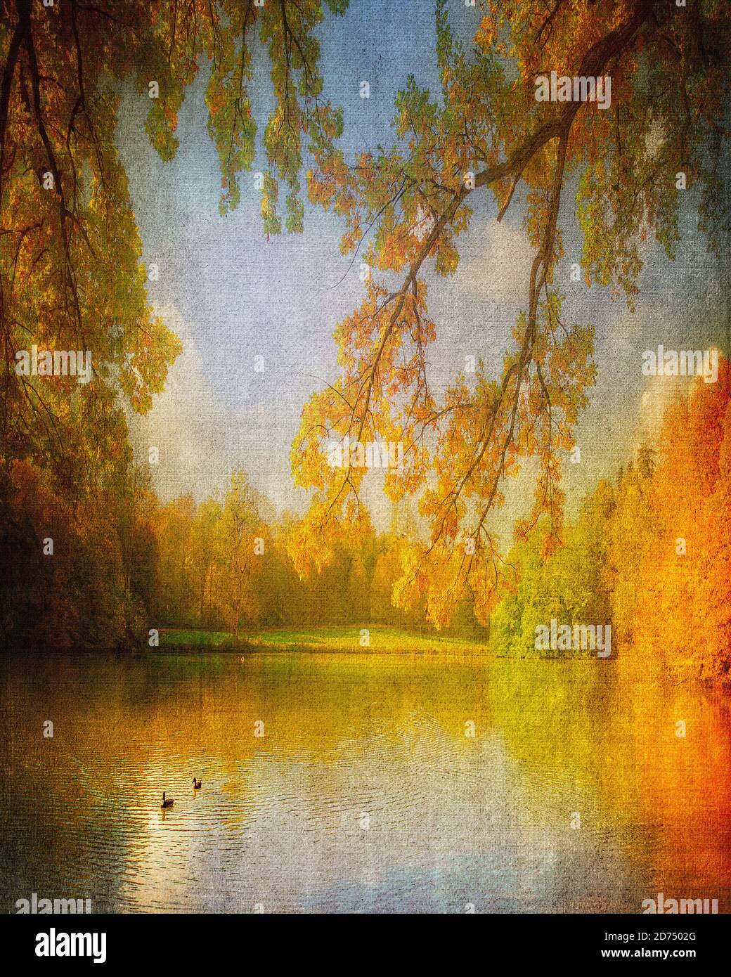 FOTOKUNST: Pagodenburger See im Schlosspark Nymphenburg in München, Bayern, Deutschland Stockfoto