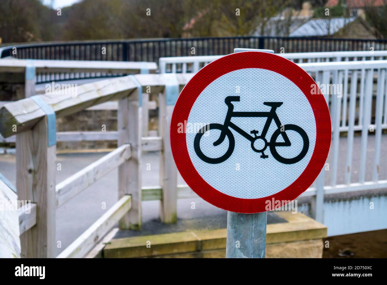 'No Cycling' UK Road Sign Stockfoto
