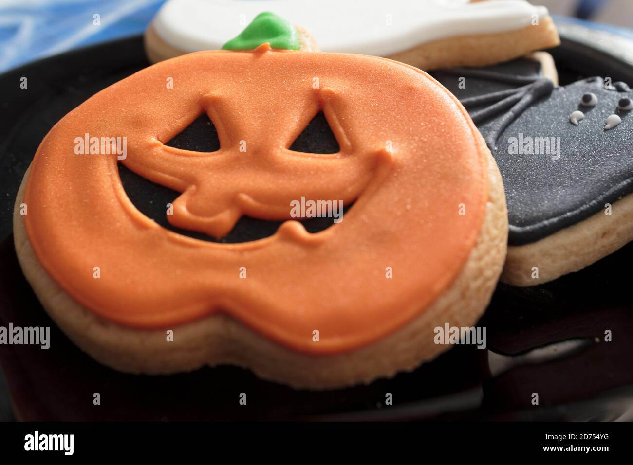 Nahaufnahme von halloween-Cookies Stockfoto