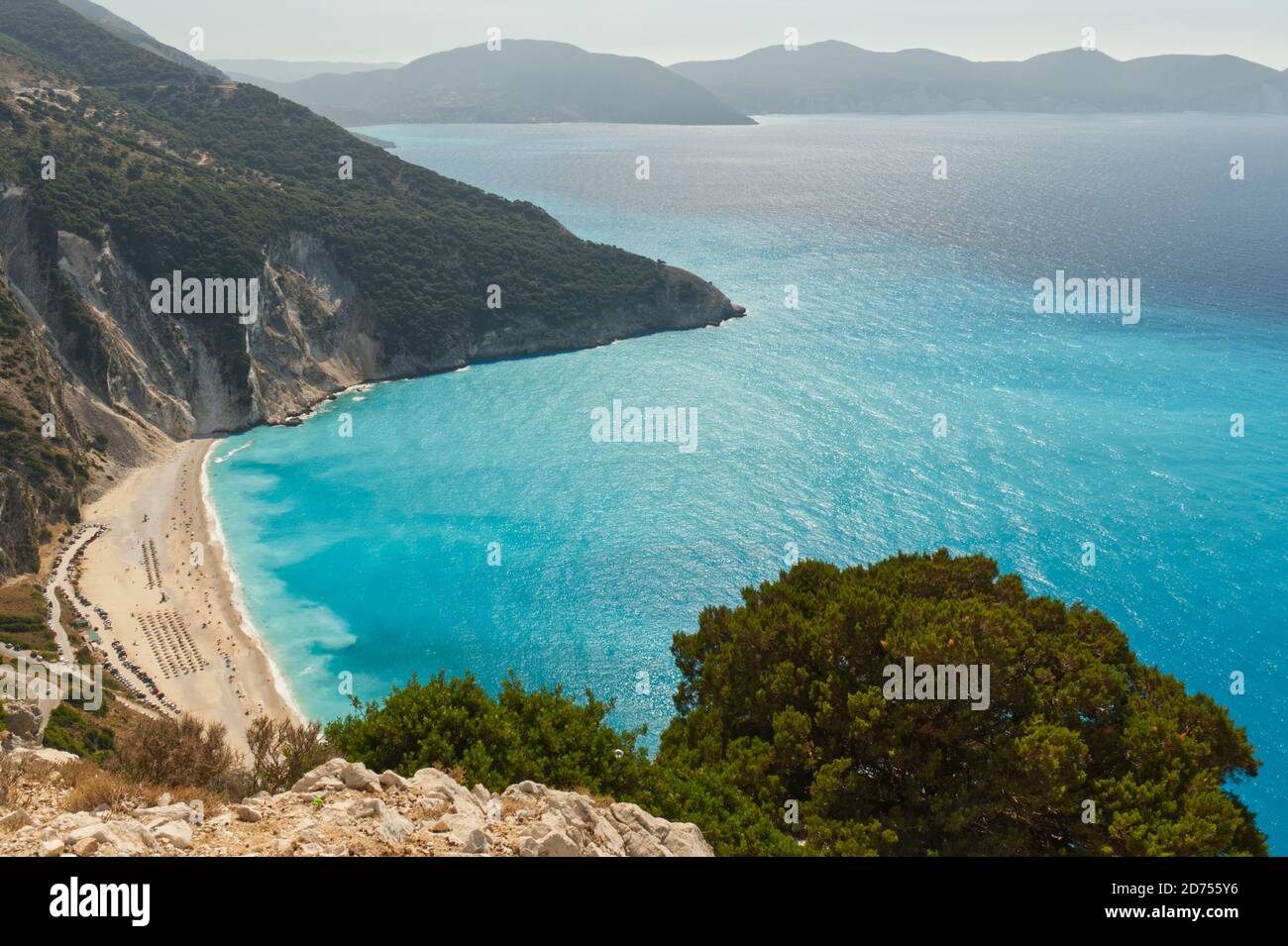 Strand Myrtos (Mirtos) auf der Insel Kefalonia in Griechenland Stockfoto