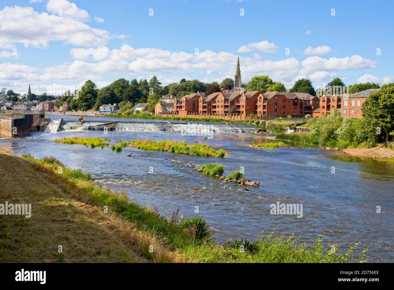 Wehr on the River exe, Exeter, Devon, England, Großbritannien. Stockfoto