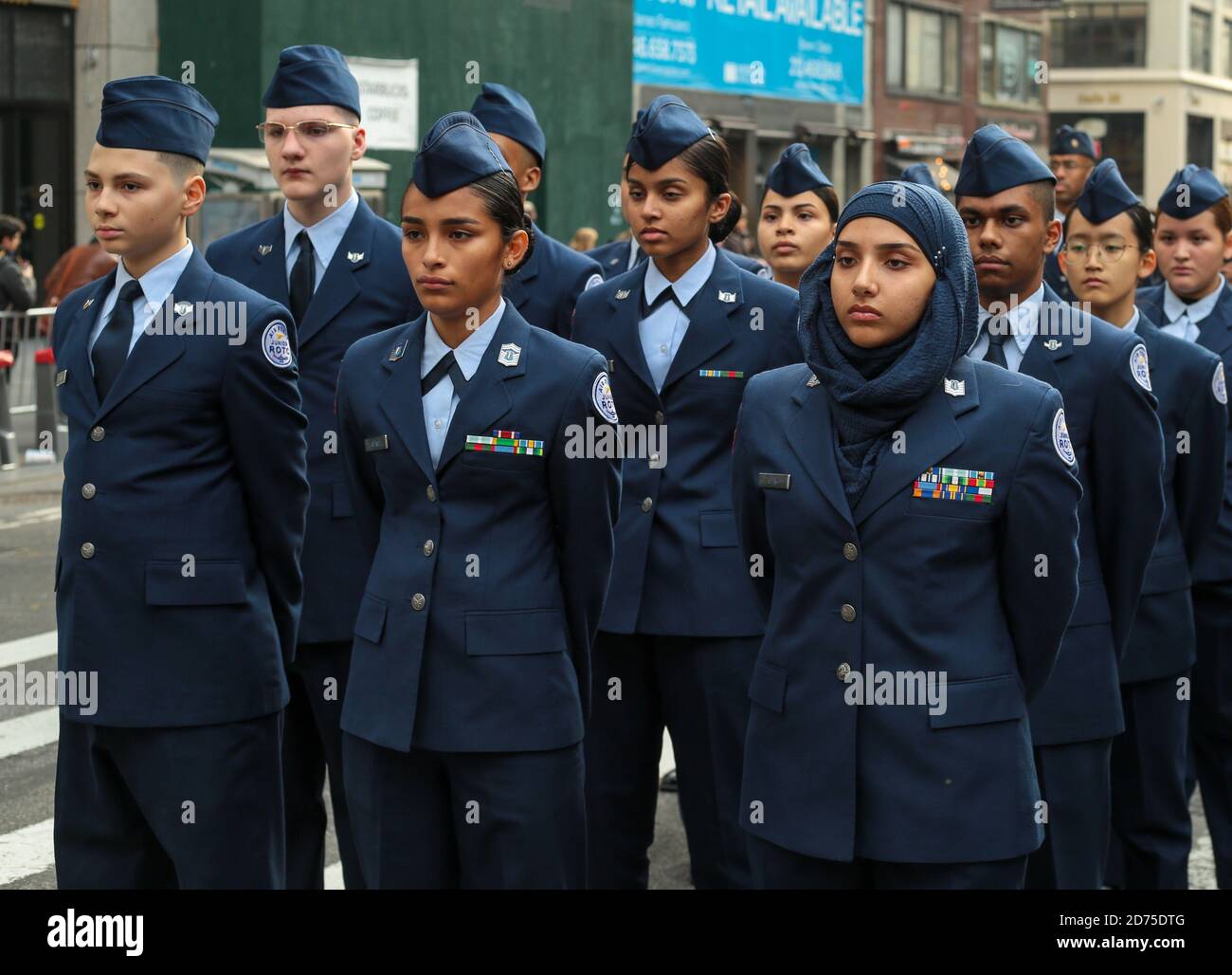 Fotos während der Veteranen-Parade in New York City Stockfoto