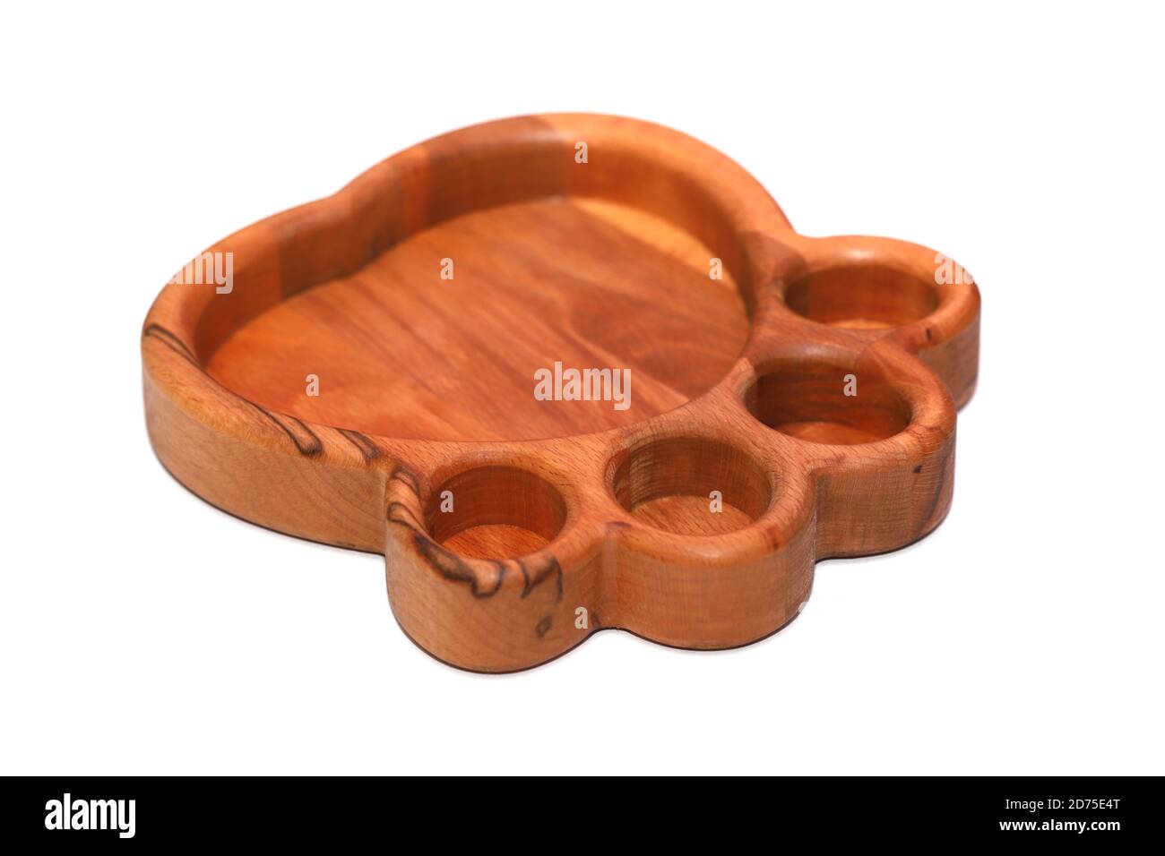 PET Holzschale isoliert auf weiß Stockfoto
