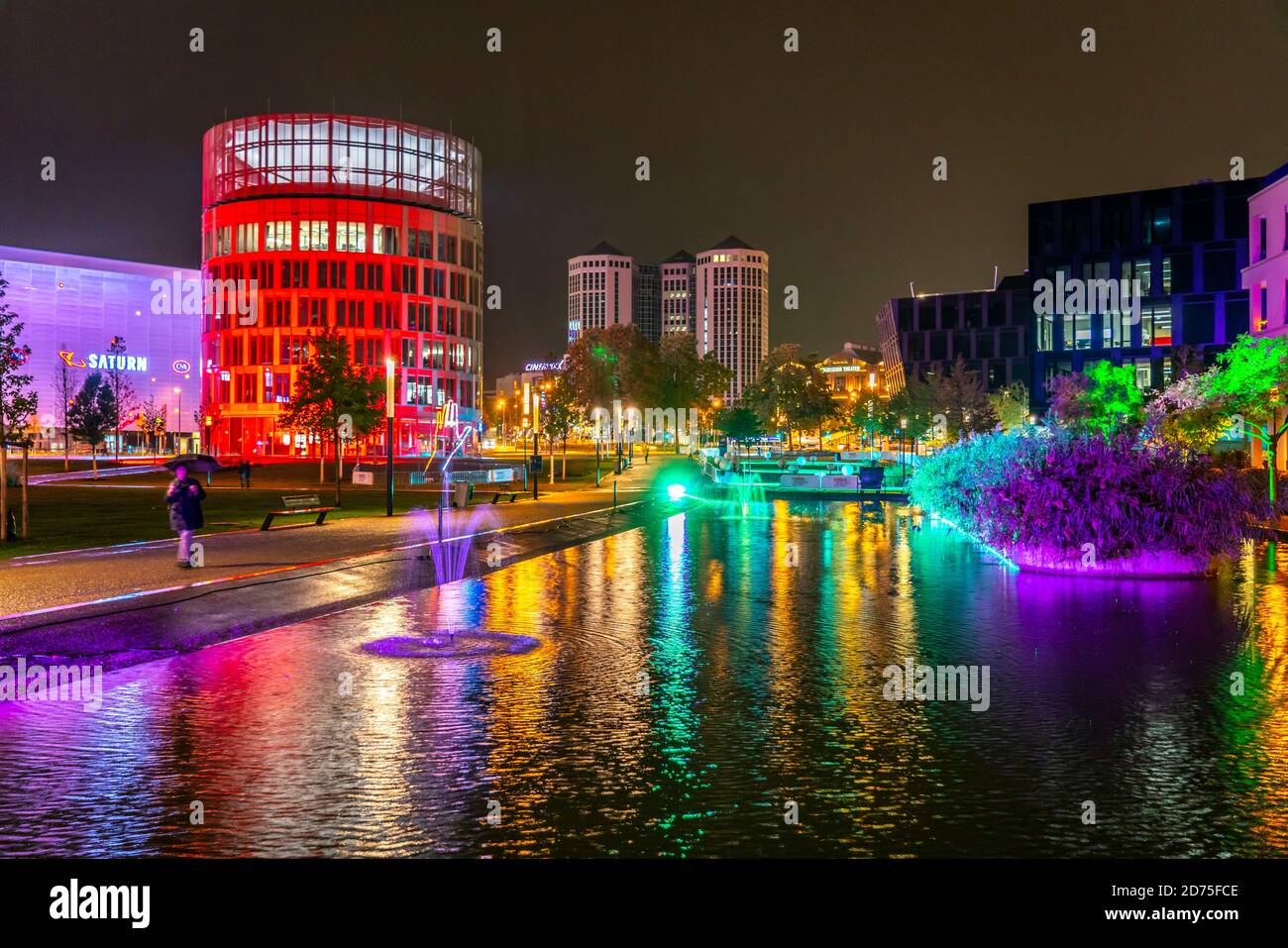 Beleuchtung beim Essen Light Festival, Neue Mitte Essen, Funke Verlag,  Lichtinstallation, Essen, NRW, Deutschland Stockfotografie - Alamy