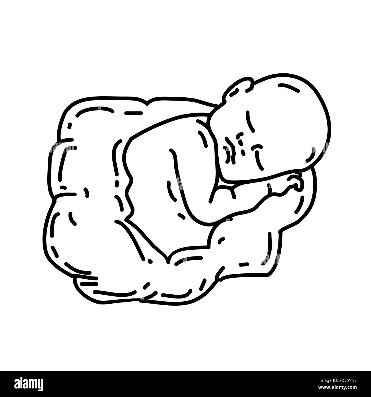 Symbol „Geboren“. Handgezeichnete oder schwarze Umrisssymbole Stock Vektor