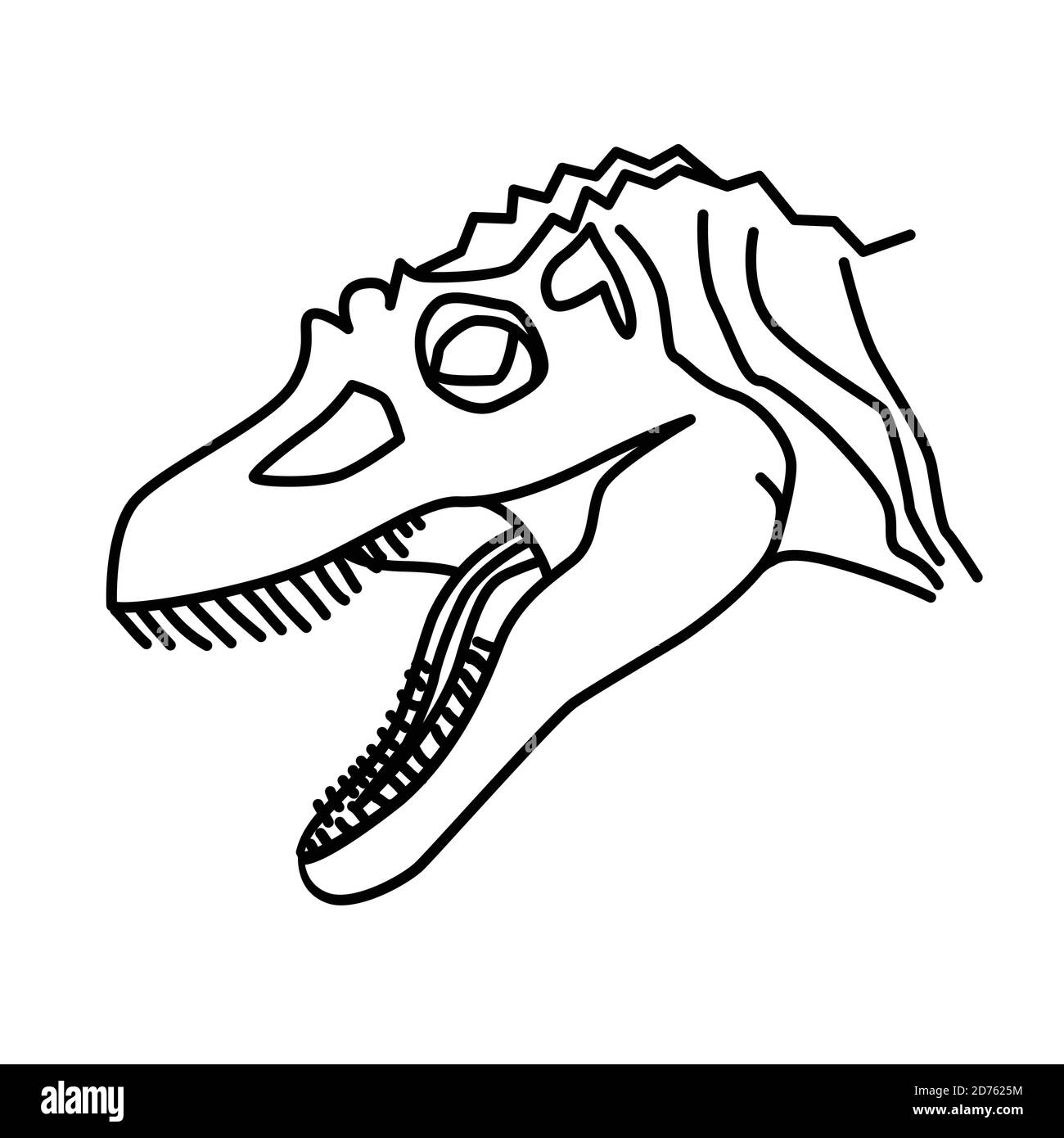 Symbol „Concavenator“. Doodle Hand gezeichnet oder Black Outline Icon Stil Stock Vektor