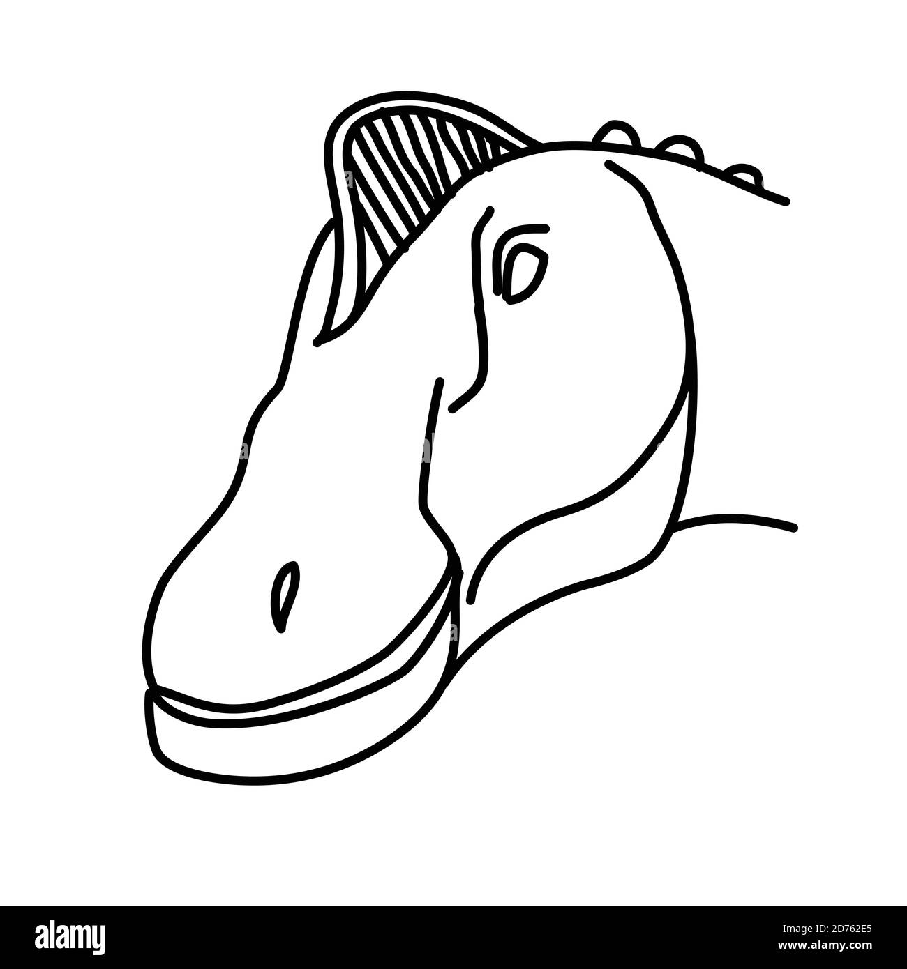 EdmontosaurusIkone. Doodle Hand oder Black Outline Icon