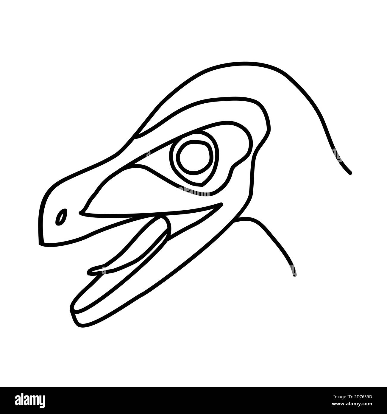 Velociraptor-Symbol. Doodle Hand gezeichnet oder Black Outline Icon Stil Stock Vektor