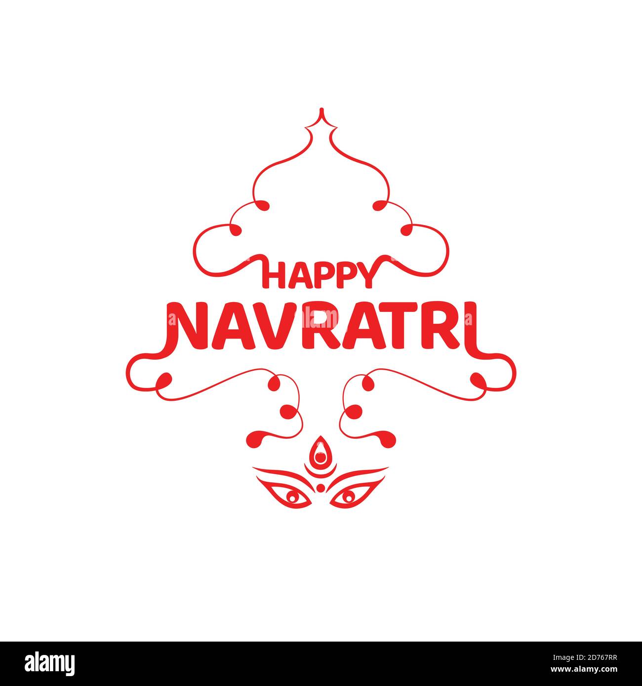 Happy Navratri in dekorativer Form mit lord Durga Augen. Neun Tage Festival von lord Durga bedeutet es Navratri. Stock Vektor Happy Navratri in dekorativer Form mit lord Durga Augen. Neun Tage Festival von lord Durga bedeutet es Navratri. Stock Vektor
