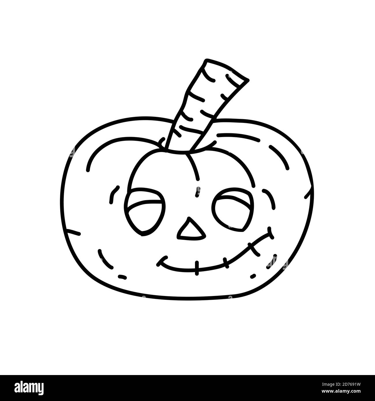 Kürbis-Symbolvektor. Doodle Hand gezeichnet oder Black Outline Icon Stil Stock Vektor