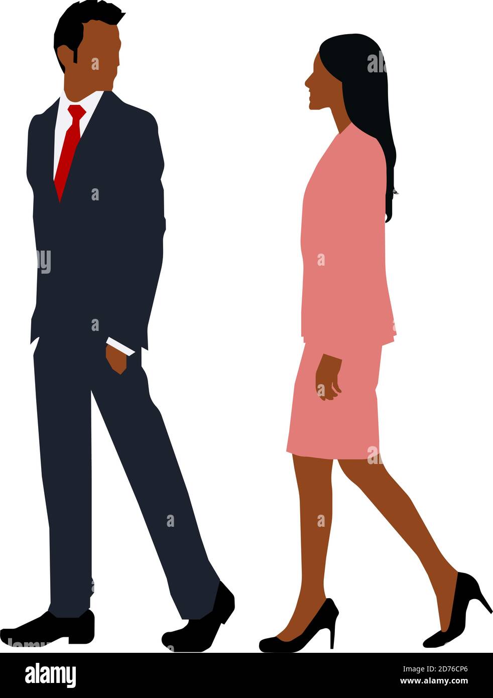Schwarze Menschen (tägliches gemeinsames Leben) Silhouette Vektor Illustration / Business Person Stock Vektor