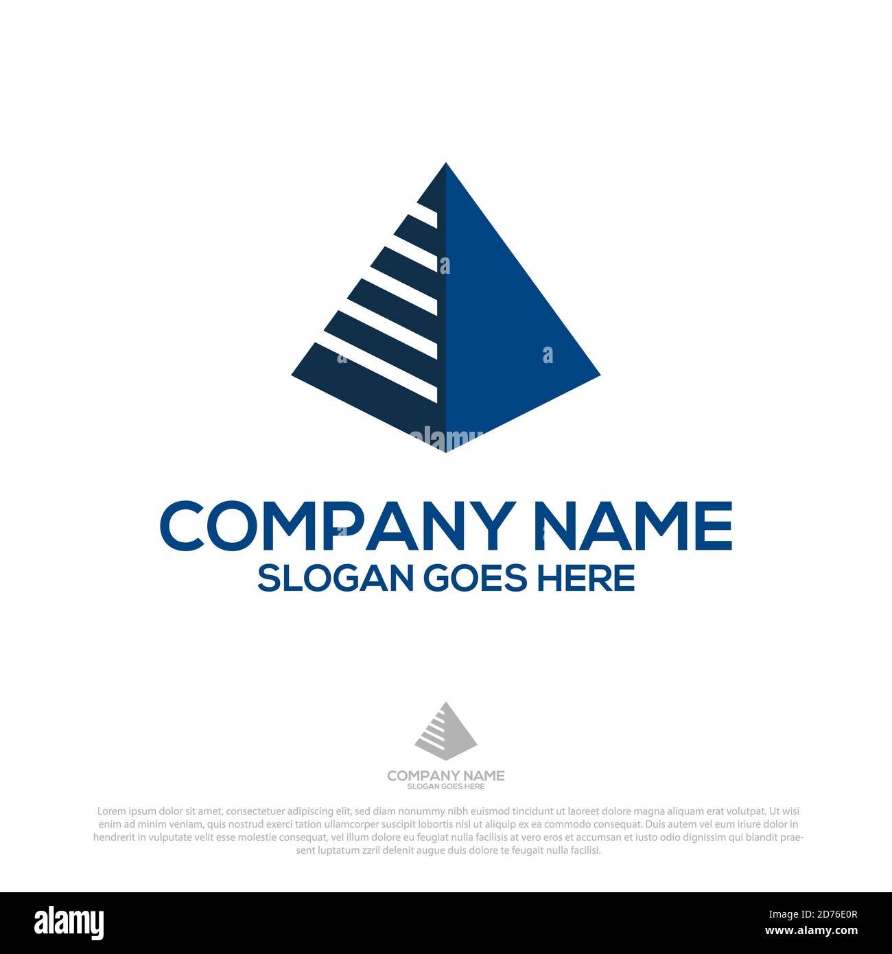 Blaue Pyramide Steuer-und Finanz-Logo-Vorlage, gut für Buchhaltung Berater Logo-Vektor Stock Vektor