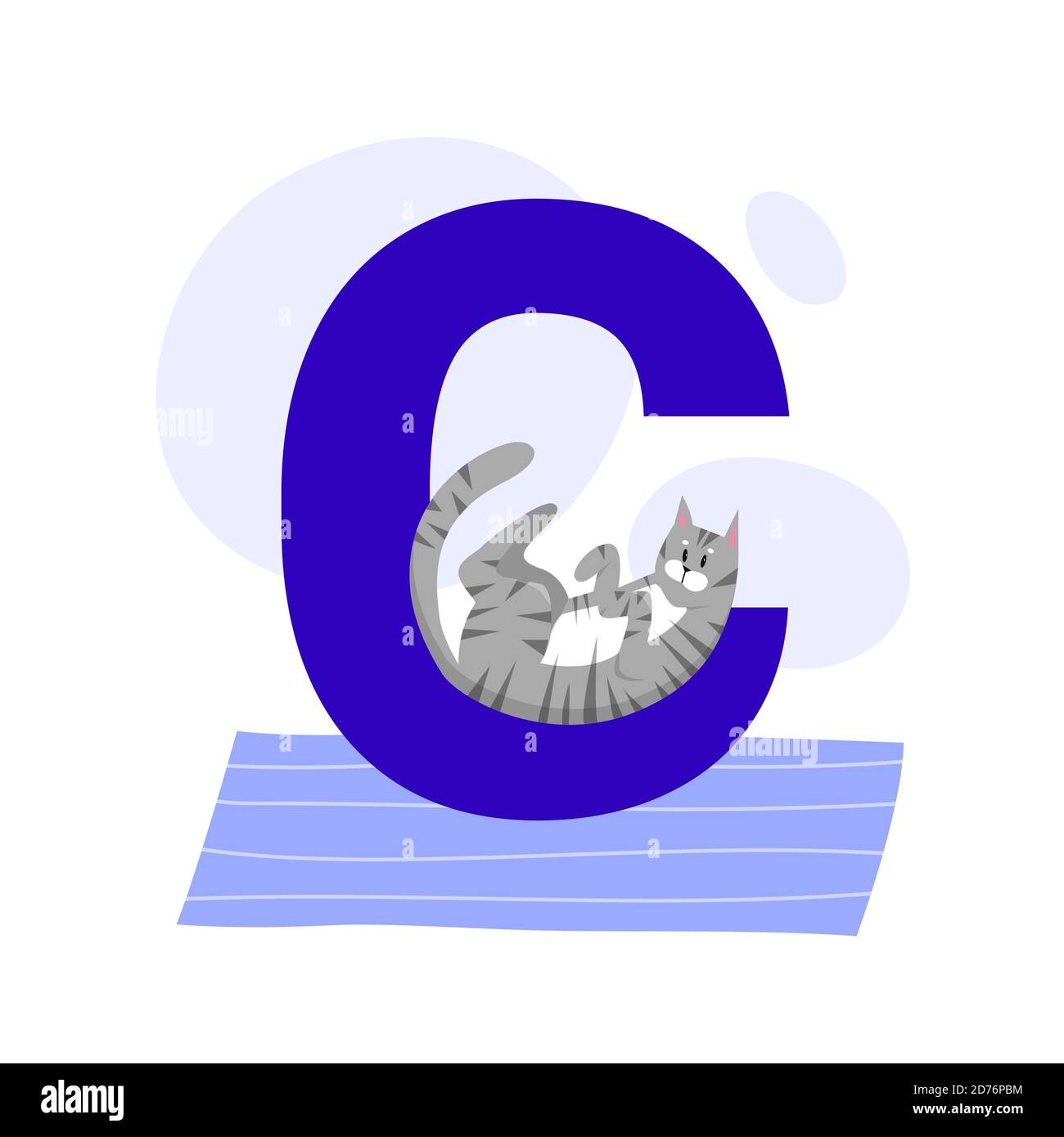 Kinder ABC englisch Tier Alphabet mit C-Buchstaben und niedlichen Cat. Stock Vektor