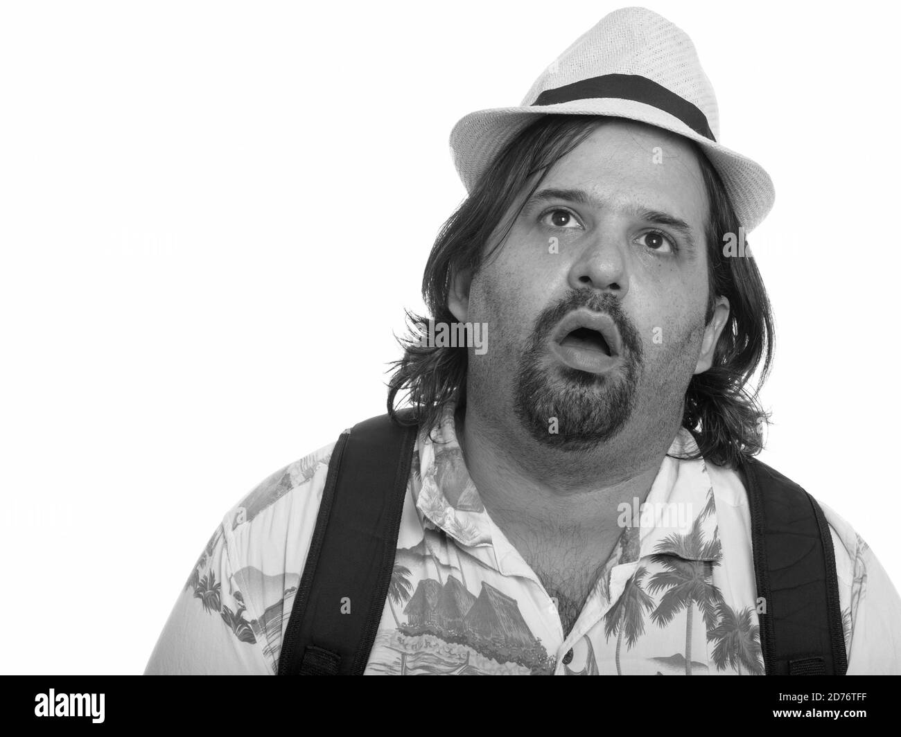 Fat bärtige kaukasischen Mann sucht sich bereit für den Urlaub Stockfoto Fat bärtige kaukasischen Mann sucht sich bereit für den Urlaub Stockfoto