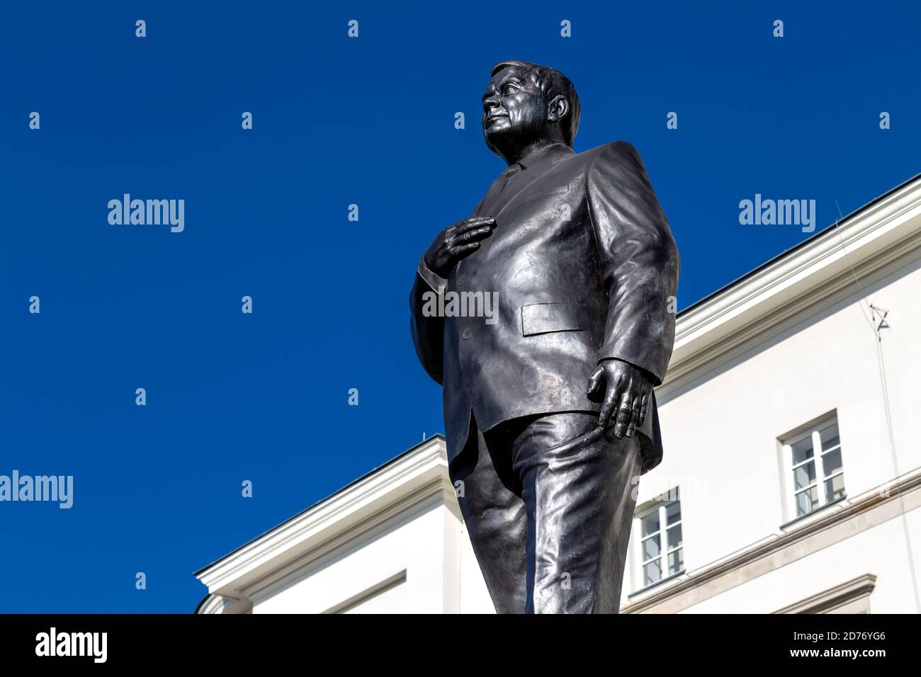 Denkmal des Präsidenten Lech Kaczyński in Warschau, Polen Stockfoto