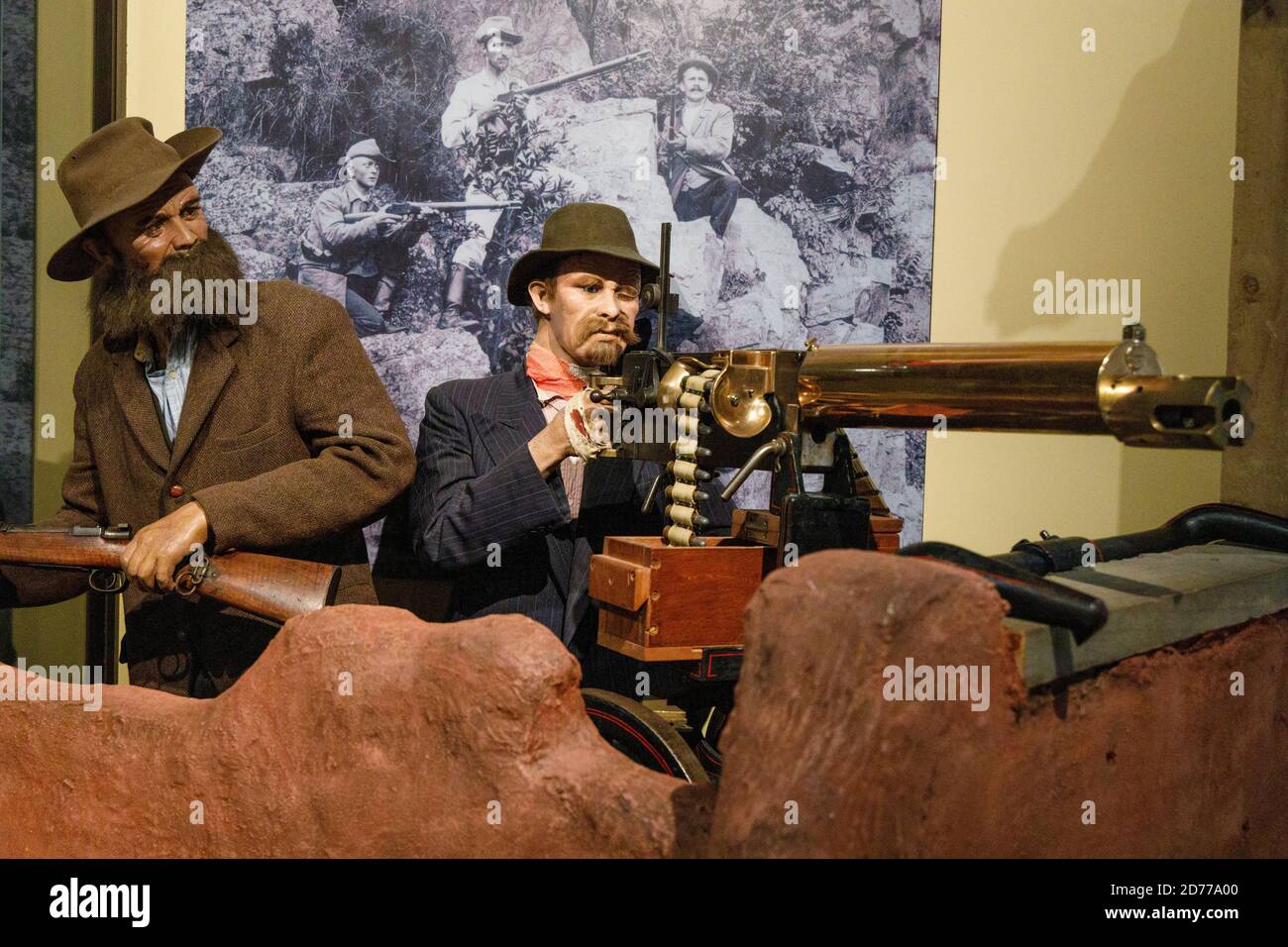 National Army Museum in Waiouru, Nordinsel, Neuseeland. Diorama des Anglo-Boar-Krieges. Stockfoto