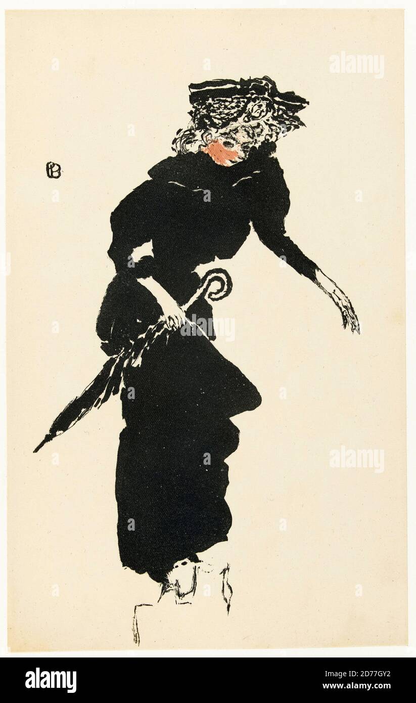 Pierre Bonnard, Lithografischer Druck, Frau mit Schirm, 1894 Stockfoto