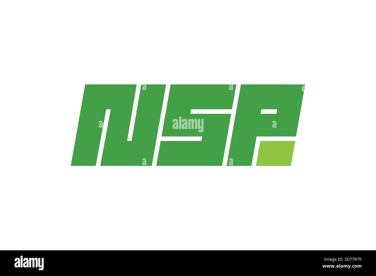 Initial NSP abstrakte dynamische Buchstaben für Fortschritt Technologie Business Identity Logo-Konzept. Firmenname Kunst Typografie Zeichen Vektor eps isoliert Logo Design Vorlage Illustration Stock Vektor